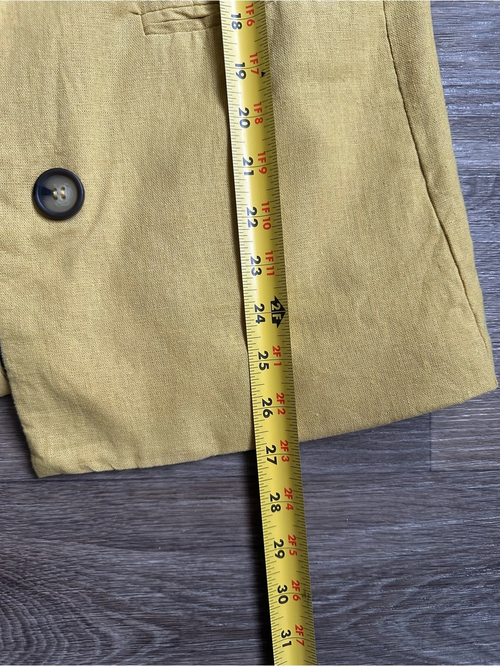 Tahari Mustard Yellow Linen Blend Double Breasted Blazer Jacket Size S - Picture 5 of 6